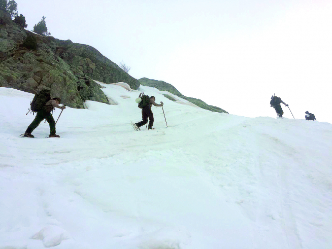 La progresión en nieve, clave en las prácticas realizadas en Benasque.