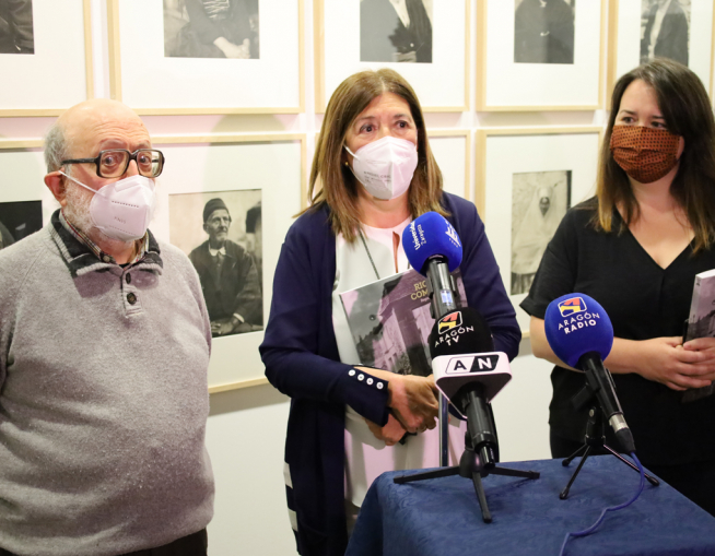 Enrique Chabier Compairé, Yolanda Polo y María García Soria, en la presentación de la muestra.
