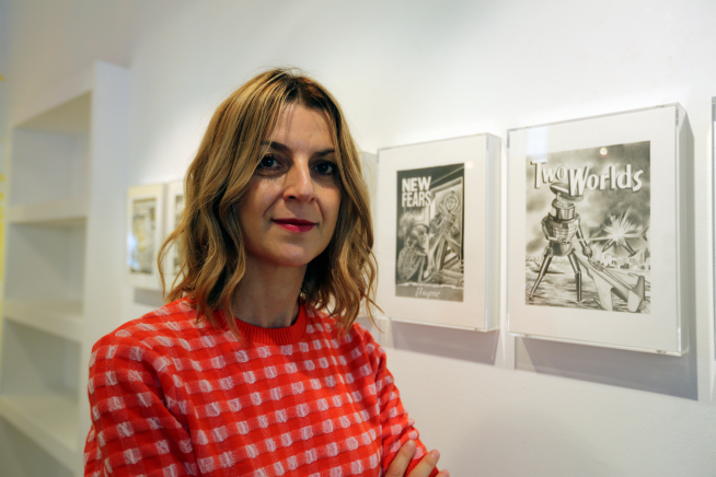 Lorena Amorós en su exposición en La Carbonería