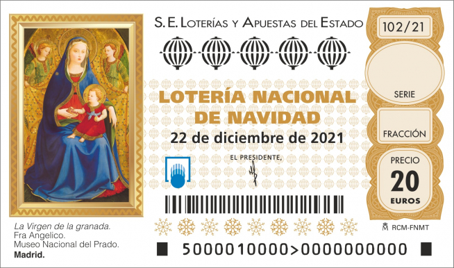 Imagen del décimo lotería de navidad 2021