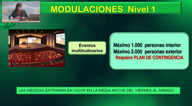 Las nuevas medidas también afectan a las grandes concentraciones de personas.
