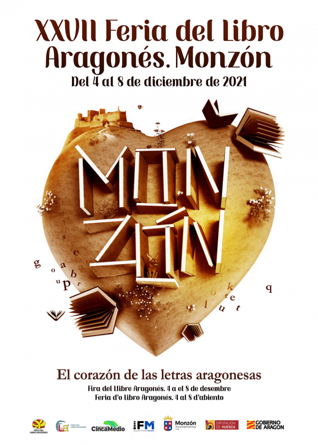 Cartel de la Feria del Libro Aragonés de Monzón 2021.