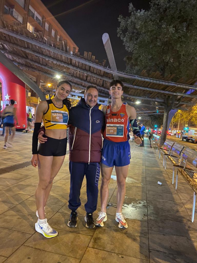 Pol Oriach con Phondy y Naima Ait en la Cursa dels Nassos.