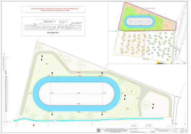 Plano de la pista de patinaje.