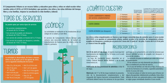 Folleto informativo de las actividades.