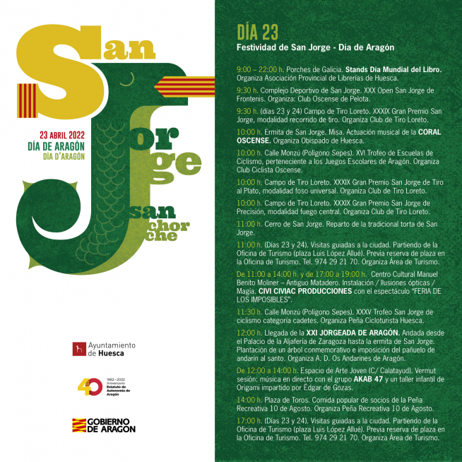 Programa de actos definitivo para este sábado, día de San Jorge.