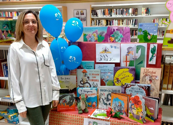 Belén Pamplona, la bibliotecaria de Tardienta.