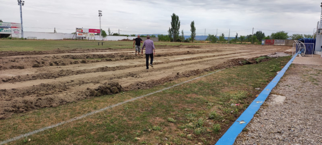 La obra incluye mejoras en el riego y la retirada de los chopos que circundan el campo.