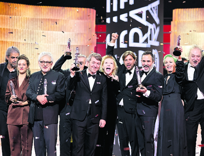 Imagen de los premiados en la gala del cine europeo.