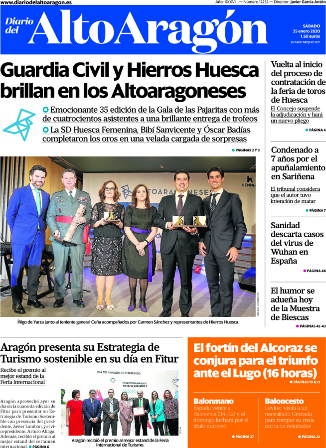 Portada del 25 de enero de 2020, última celebración de los premios