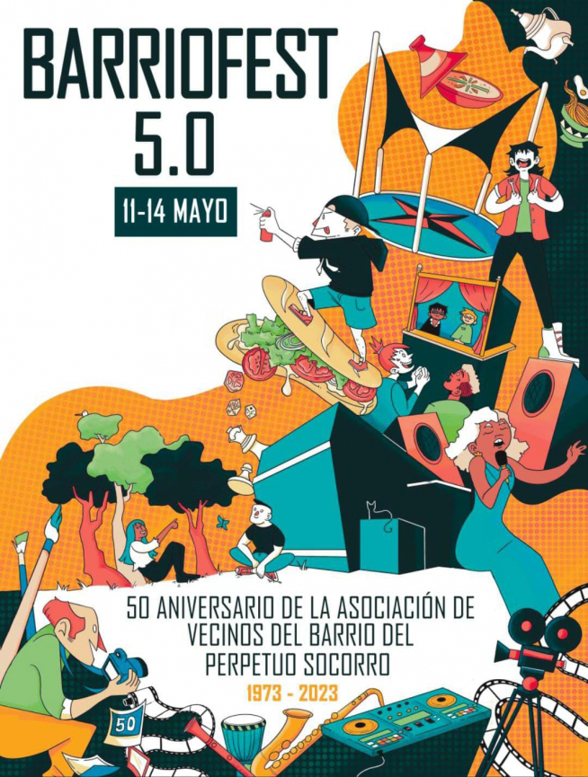Cartel ganador del certamen Barriofest 5.0.