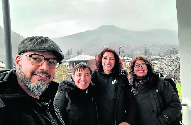 La delegación de Graus: Sergi Llena, Anabel Clavería, Aránzazu Catalán y Aina Mur.