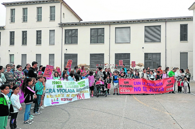 El Colegio Pedro J. Rubio de Huesca se sumó una semana más a las movilizaciones.