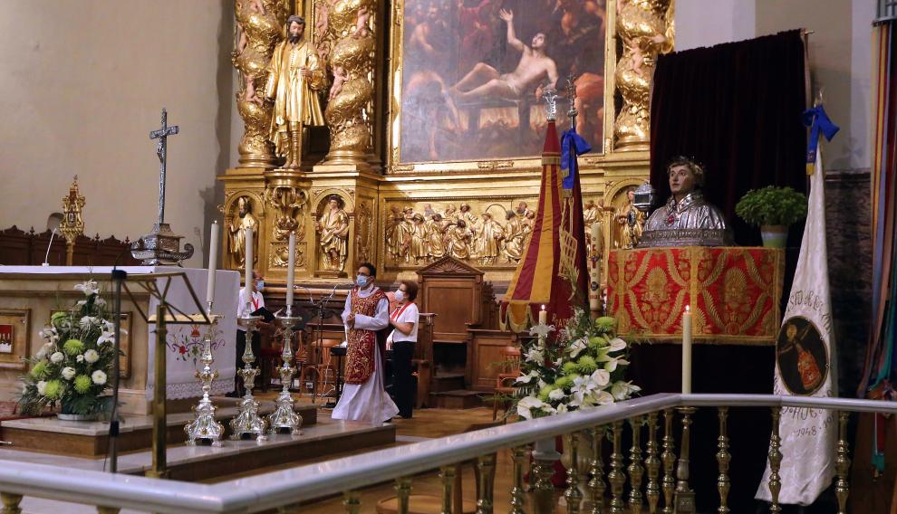 Un momento de la cita religiosa en honor a San Lorenzo