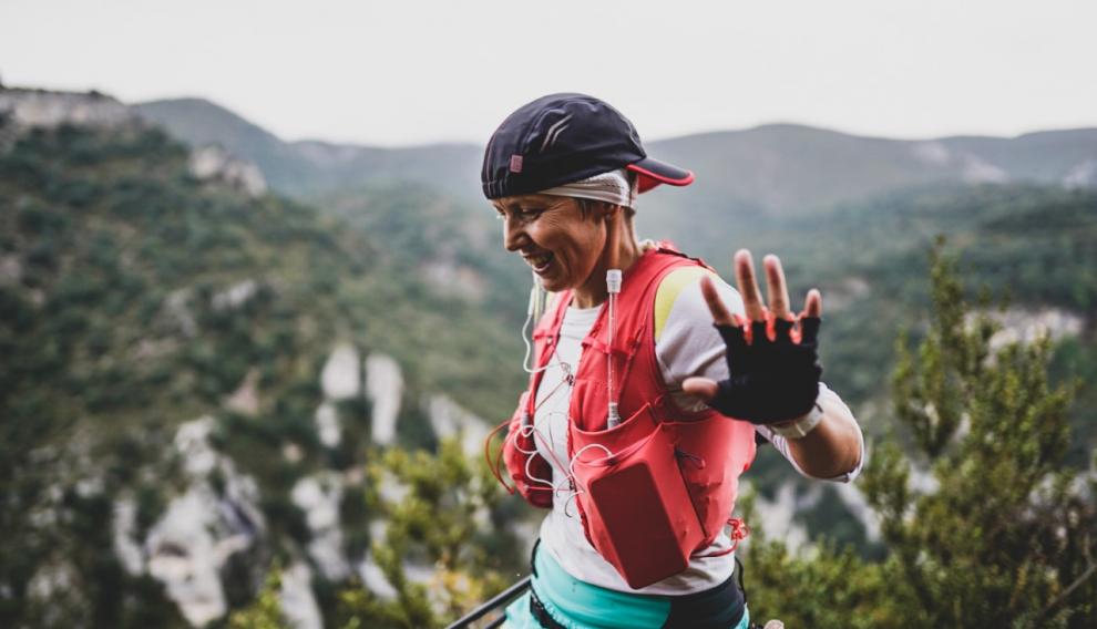 Myrvet Zekaj, ganadora femenina, durante la prueba.