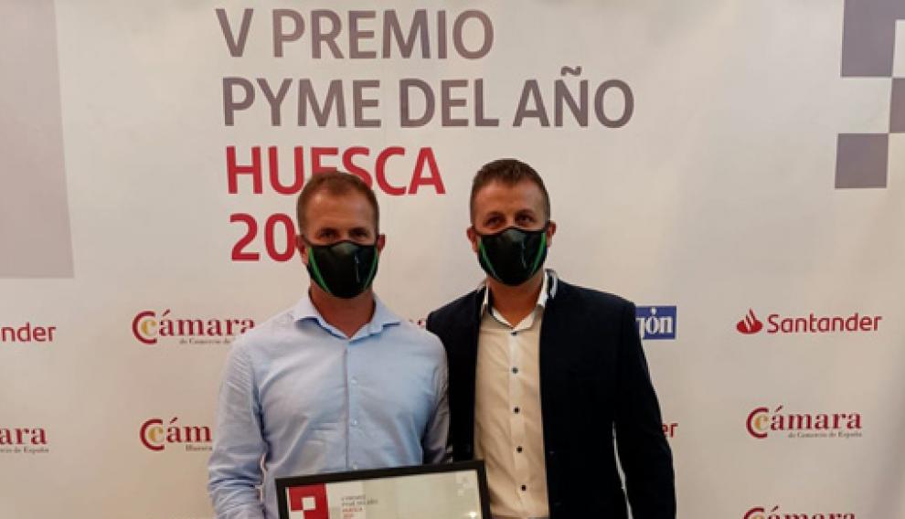 Los hermanos Saila durante la gala Premio Pyme del Año, el pasado 16  de septiembre en Huesca.