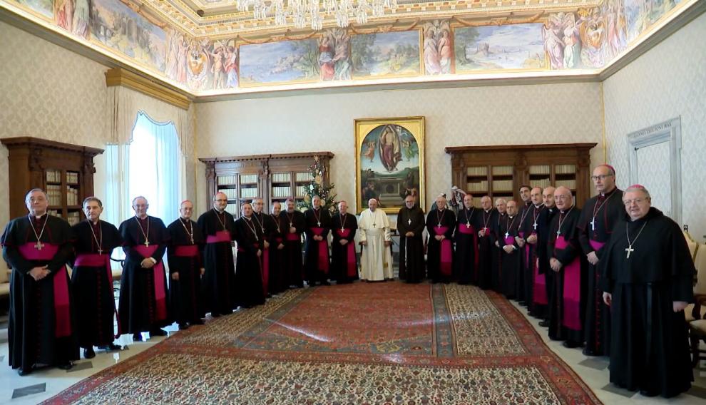 Audiencia del papa con los obispos aragoneses