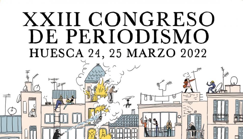 Cartel de la 23 edición del Congreso de Periodismo de Huesca.