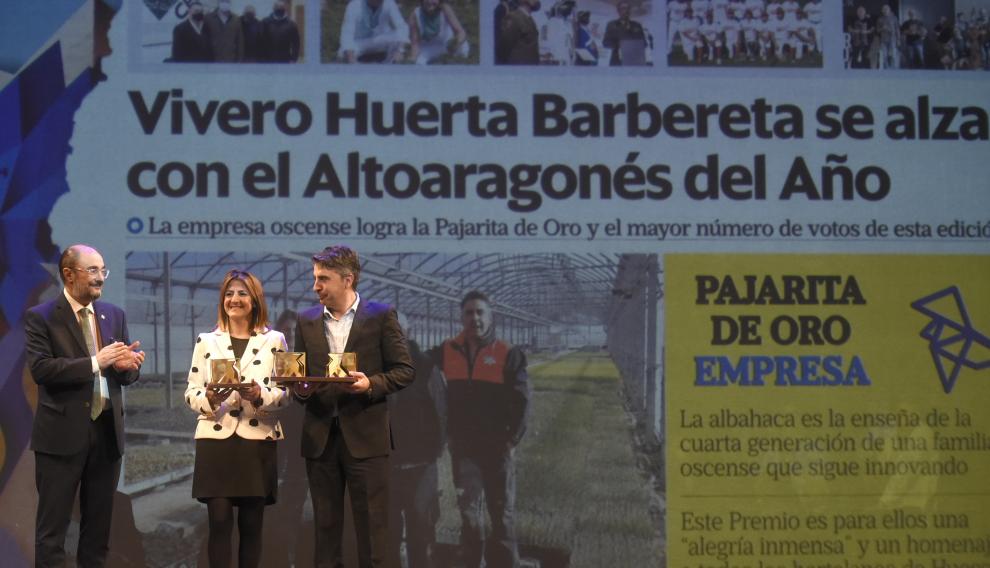 Entrega del premio Altoaragonés del Año a Huerta Barbereta en la pasada edición.
