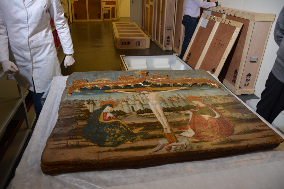 El Museo Diocesano de Barbastro-Monzón ha completado el desembalaje de las 111 obras de arte aragonesas.