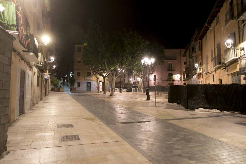 Los jóvenes aprovecharon para salir en un centro de Huesca con amplia vigilancia policial.