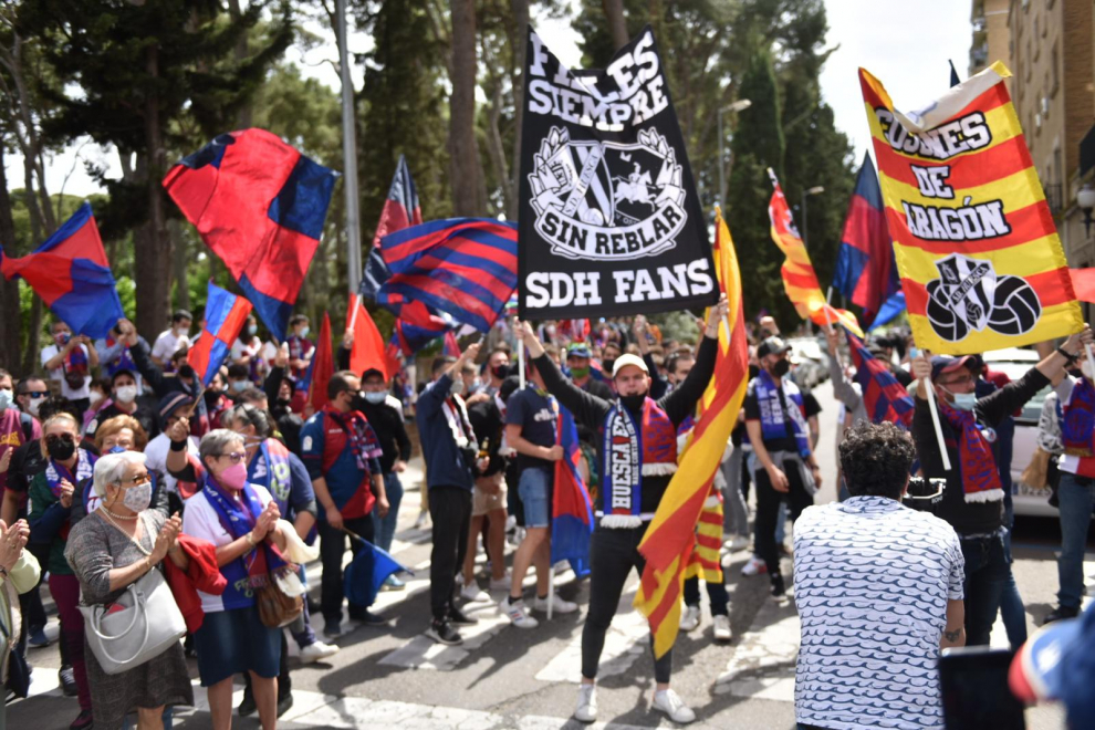 La hinchada de los azulgranas toma las calles.