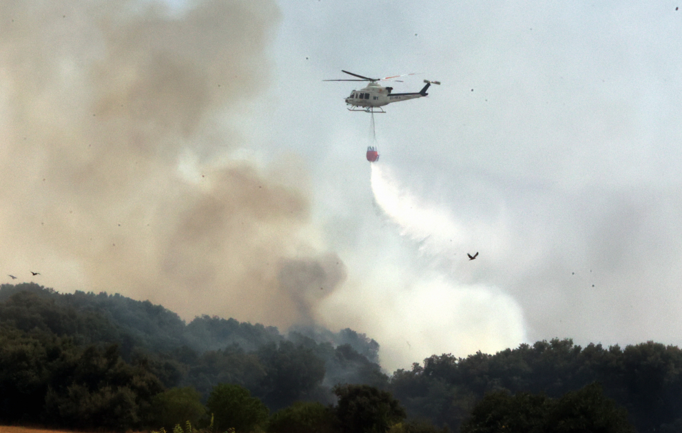 Medios aéreos y terrestres trabajan para extinguir las llamas