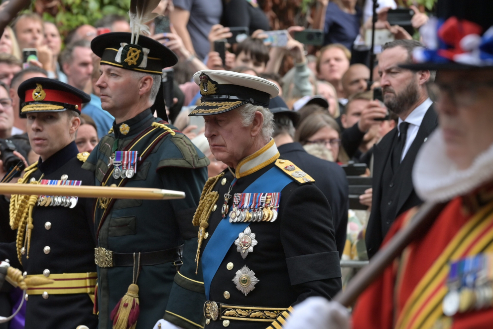 London (United Kingdom), 19/09/2022.- The State Funeral Procession of Queen Elizabeth II in London, Britain, 19 September 2022. Britain's Queen Elizabeth II died at her Scottish estate, Balmoral Castle, on 08 September 2022. The 96-year-old Queen was the longest-reigning monarch in British history. (Reino Unido, Londres) EFE/EPA/STUART BROCK
BRITAIN ROYALTY