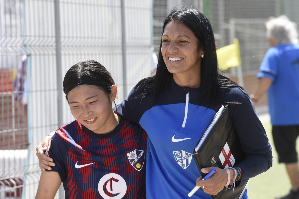 Las jugadoras celebran su triunfo frente al Son Sardina este domingo