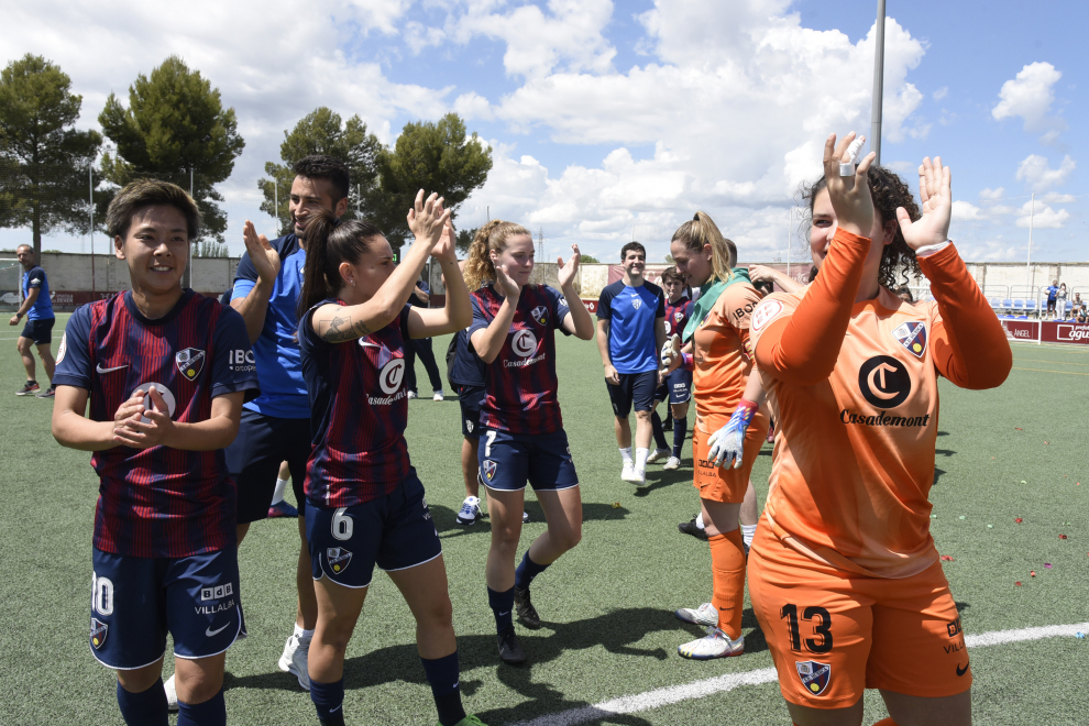 Las jugadoras celebran su triunfo frente al Son Sardina este domingo