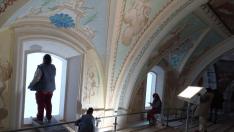 Trabajos de restauración de las pinturas murales.