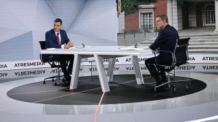 debate elecciones Sánchez y Feijóo durante el cara a cara.