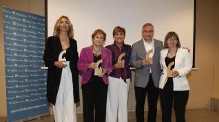 Belén Lorente, Lola Campos, Sagrario Sáiz, José Ventura Chavarría y María José Villanueva, premiados.