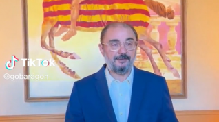 Javier Lambán en el primer video de la cuenta de Tik Tok del Gobierno de Aragón.