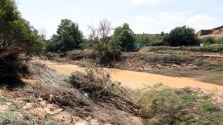 Desbordamiento del río en Pomar de Cinca