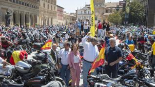 La alcaldesa de Zaragoza, Natalia Chueca, estuvo en la concentración motera.