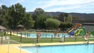 Ayer por la mañana, en la piscina de Graus, durante la fiesta acuática de final de verano.