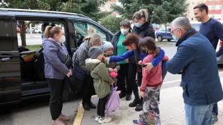 Llegada de refugiados ucranianos este jueves a Huesca gracias a la 'Operación Azul'