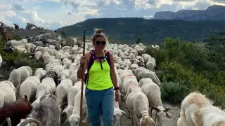 Judit Ballarín en plena trashumancia.