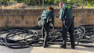 cuatro detenidos robo cable cobre ayerbe