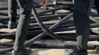 cuatro detenidos robo cable cobre ayerbe