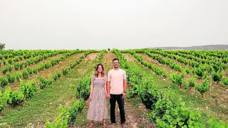 Rebeca Carpi y Fernando Mir, en los viñedos de la Bodega El Vino del Desierto.