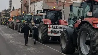 Tractorada de este martes en Binéfar.