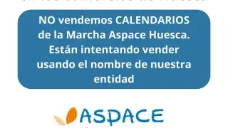 Comunicado difundido por Aspace estafa calendarios marcha 2024