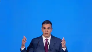 El presidente del Gobierno, Pedro Sánchez, interviene durante el foro `CREO'