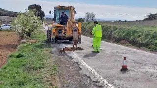 El alcalde de Binaced-Valcarca subraya que el inicio de las obras en la carretera "es un sueño cumplido"