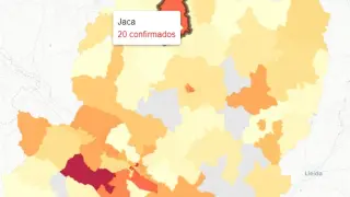 La zona de Jaca vuelve a marcar el dato más alto de la provincia.