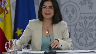 Carolina Darias durante una rueda de prensa.