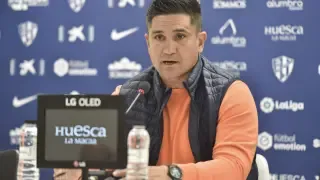 Xisco Muñoz, en la rueda de prensa de este viernes previa al partido con el Sporting.