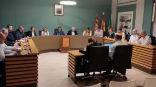 Sesión de pleno en el Ayuntamiento de Fraga.